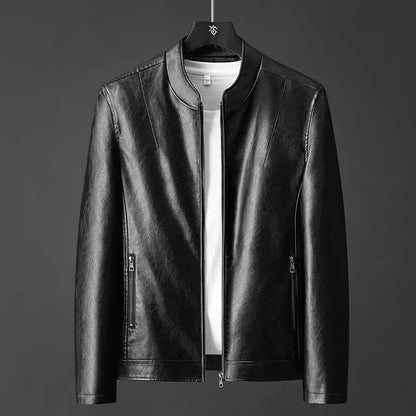Carrington Leather Stand Collar Jacket