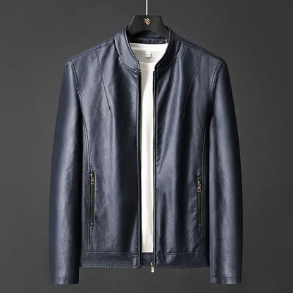 Carrington Leather Stand Collar Jacket