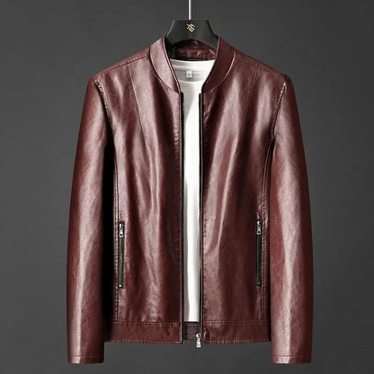 Carrington Leather Stand Collar Jacket