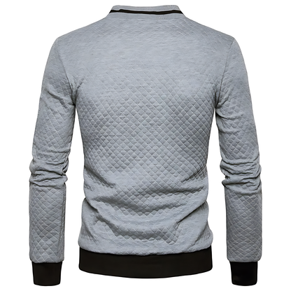 OUTLET  Men's Modern Quilted Zip-Up Bomber Jacket with Contrast Trim